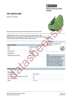 2315052 datasheet  